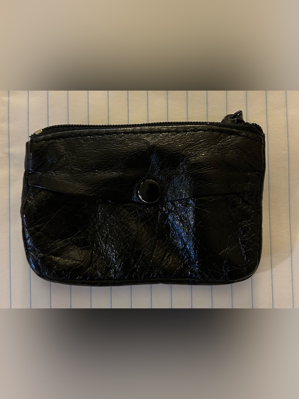 Vintage Change/Key  Pouch, Black Leather